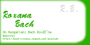 roxana bach business card
